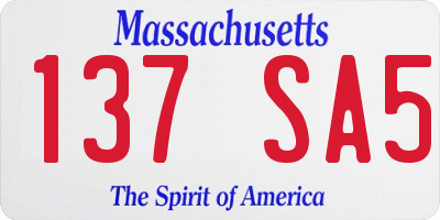 MA license plate 137SA5