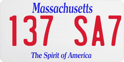 MA license plate 137SA7