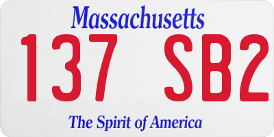 MA license plate 137SB2