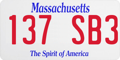 MA license plate 137SB3
