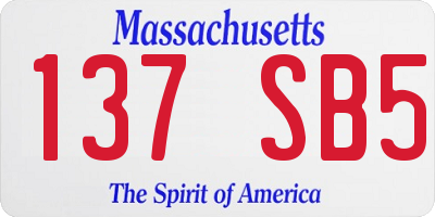 MA license plate 137SB5