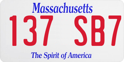 MA license plate 137SB7