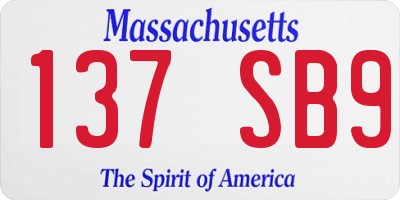 MA license plate 137SB9