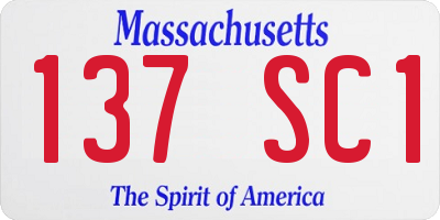 MA license plate 137SC1