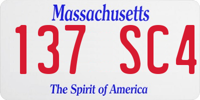 MA license plate 137SC4