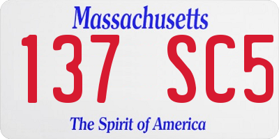 MA license plate 137SC5