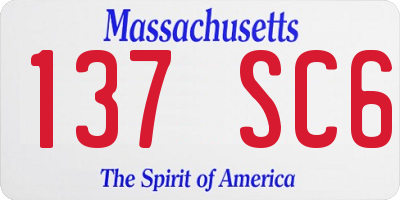 MA license plate 137SC6