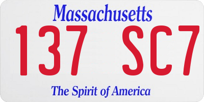 MA license plate 137SC7