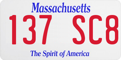 MA license plate 137SC8