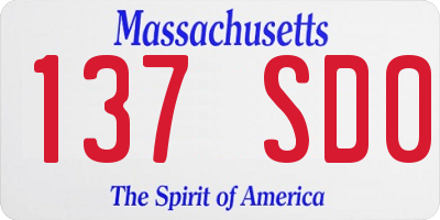 MA license plate 137SD0