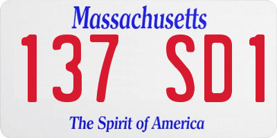 MA license plate 137SD1