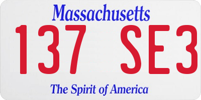 MA license plate 137SE3