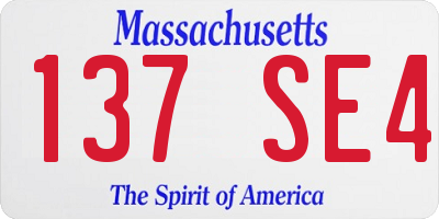 MA license plate 137SE4