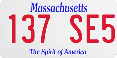 MA license plate 137SE5