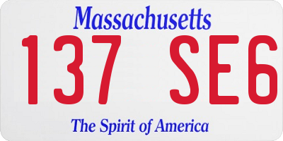 MA license plate 137SE6