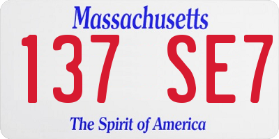 MA license plate 137SE7