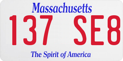 MA license plate 137SE8