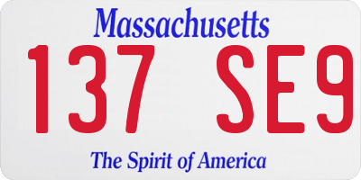 MA license plate 137SE9