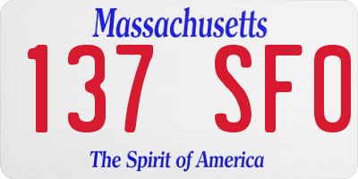 MA license plate 137SF0
