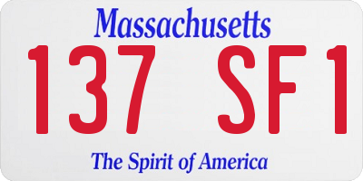 MA license plate 137SF1