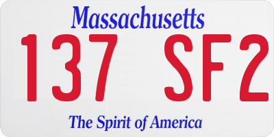 MA license plate 137SF2