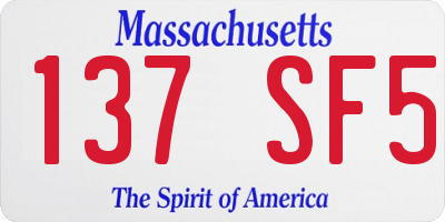 MA license plate 137SF5