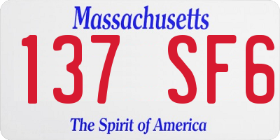 MA license plate 137SF6