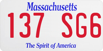 MA license plate 137SG6