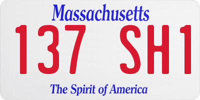 MA license plate 137SH1