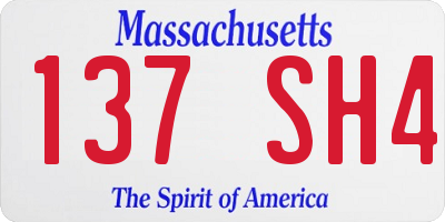 MA license plate 137SH4