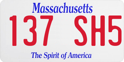 MA license plate 137SH5