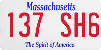 MA license plate 137SH6
