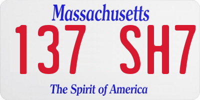 MA license plate 137SH7