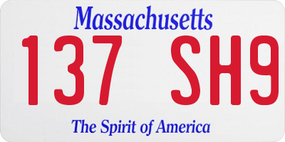 MA license plate 137SH9
