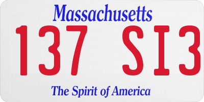 MA license plate 137SI3
