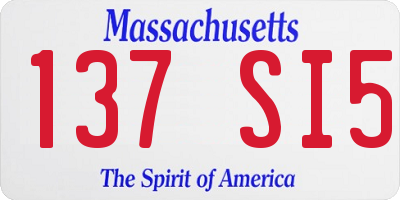 MA license plate 137SI5