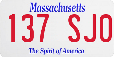 MA license plate 137SJ0