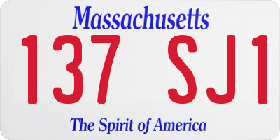 MA license plate 137SJ1