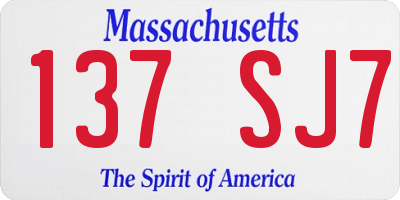 MA license plate 137SJ7