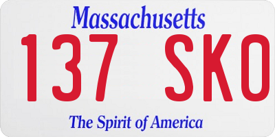 MA license plate 137SK0