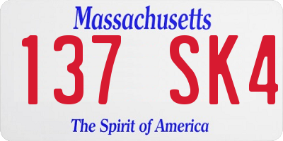 MA license plate 137SK4