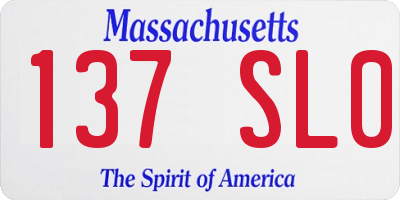MA license plate 137SL0