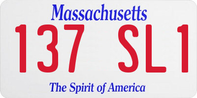 MA license plate 137SL1
