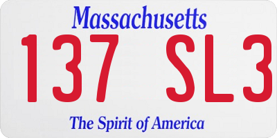 MA license plate 137SL3