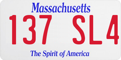MA license plate 137SL4