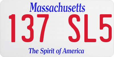 MA license plate 137SL5