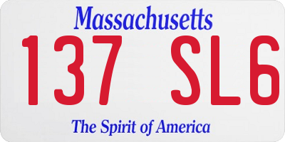 MA license plate 137SL6
