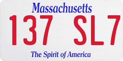 MA license plate 137SL7