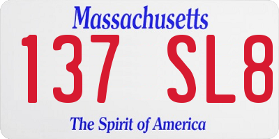 MA license plate 137SL8