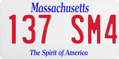 MA license plate 137SM4